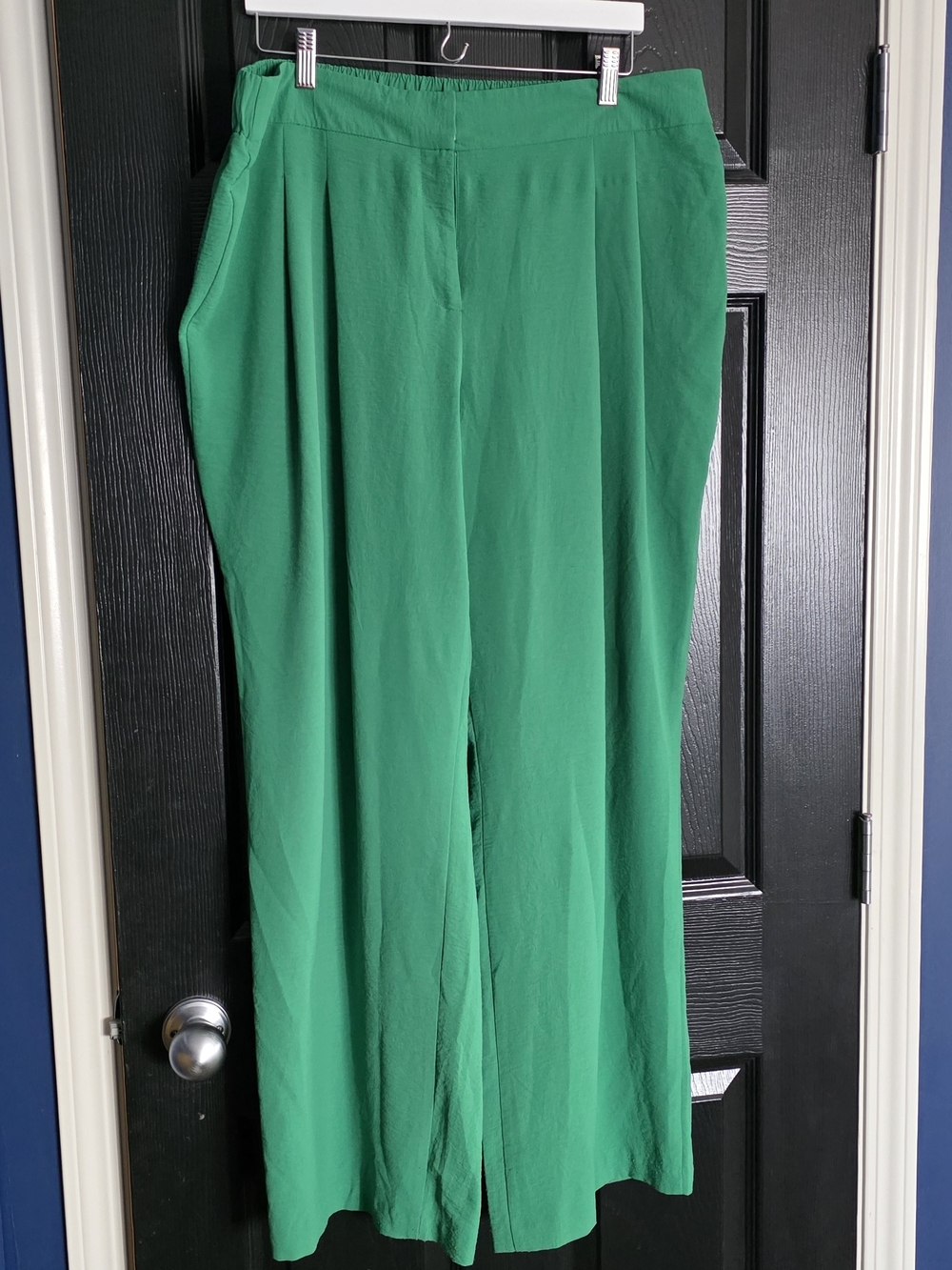 Women's Wide-Leg Pull-On Pants in Emerald Green